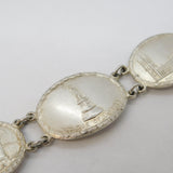 WWII Sterling Silver Allied Nations of War Panel Bracelet Antique 1945 London