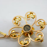 Victorian 15ct Gold, Seed Pearl Floral Mourning Pendant Locket Reverse c1890