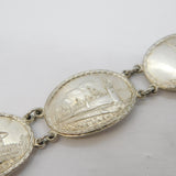 WWII Sterling Silver Allied Nations of War Panel Bracelet Antique 1945 London