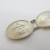 WWII Sterling Silver Allied Nations of War Panel Bracelet Antique 1945 London