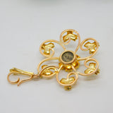 Victorian 15ct Gold, Seed Pearl Floral Mourning Pendant Locket Reverse c1890
