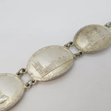 WWII Sterling Silver Allied Nations of War Panel Bracelet Antique 1945 London
