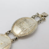 WWII Sterling Silver Allied Nations of War Panel Bracelet Antique 1945 London
