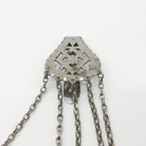Large Victorian Cut Steel Sewing Chatelain with Multiple Tools Antique c1850