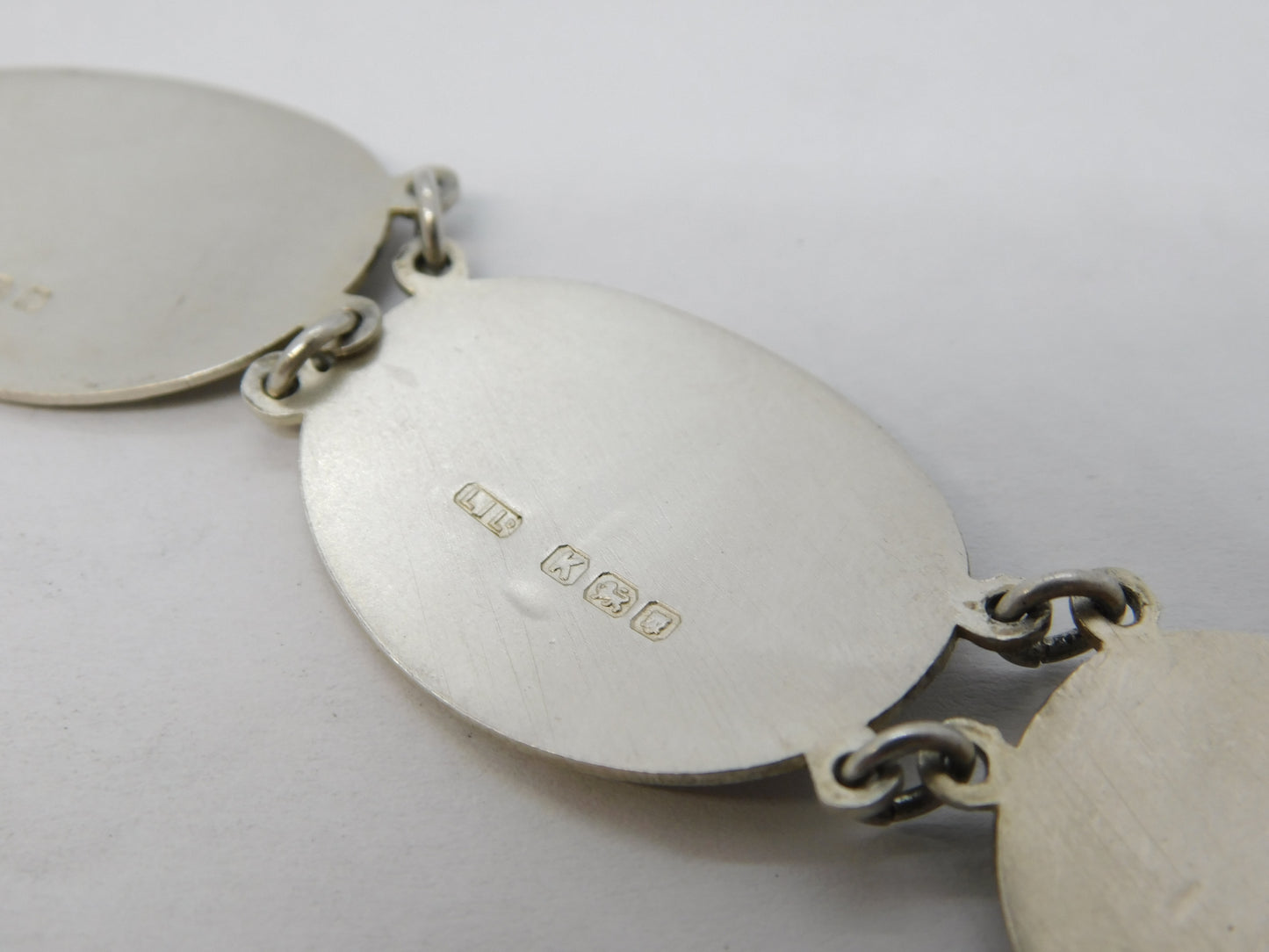 WWII Sterling Silver Allied Nations of War Panel Bracelet Antique 1945 London