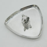 Sterling Silver Cast Brown Bear Head Ashtray or Pin Dish 1971 Vintage Birmingham