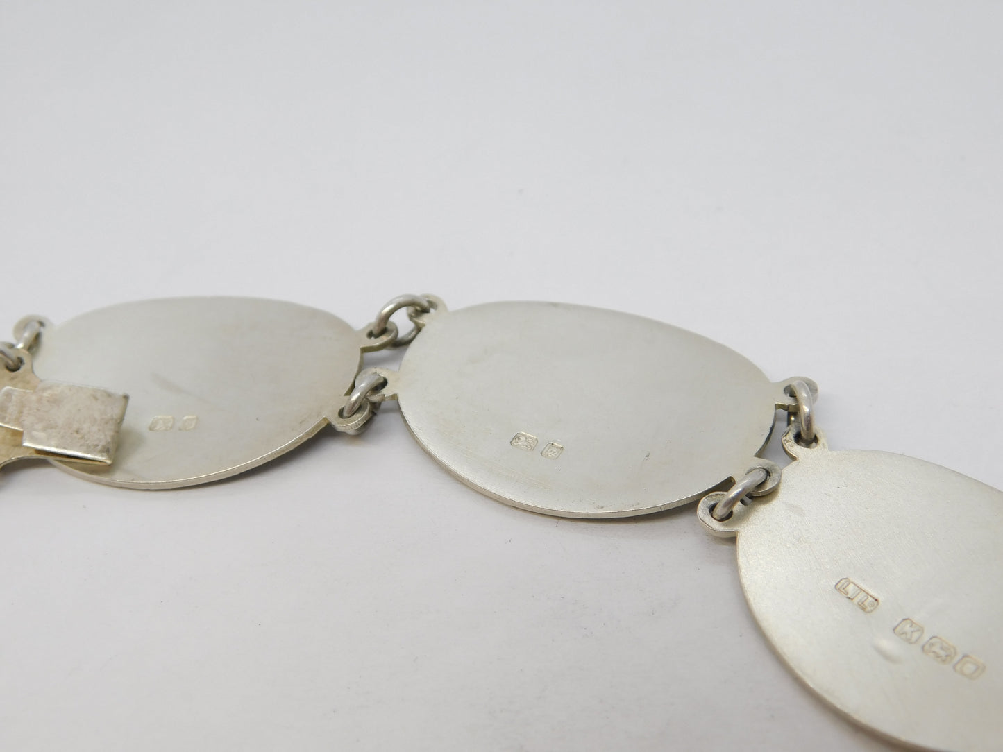 WWII Sterling Silver Allied Nations of War Panel Bracelet Antique 1945 London