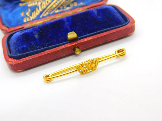 15ct Yellow Gold Crown Form Royal Navy Sweetheart Brooch Antique c1915