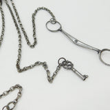 Large Victorian Cut Steel Sewing Chatelain with Multiple Tools Antique c1850