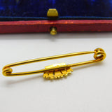 15ct Yellow Gold Crown Form Royal Navy Sweetheart Brooch Antique c1915