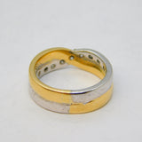 18ct Bi-Colour Gold & 0.5ct Brilliant Cut Diamond Crossover Ring Vintage London