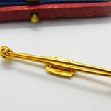 15ct Yellow Gold Crown Form Royal Navy Sweetheart Brooch Antique c1915