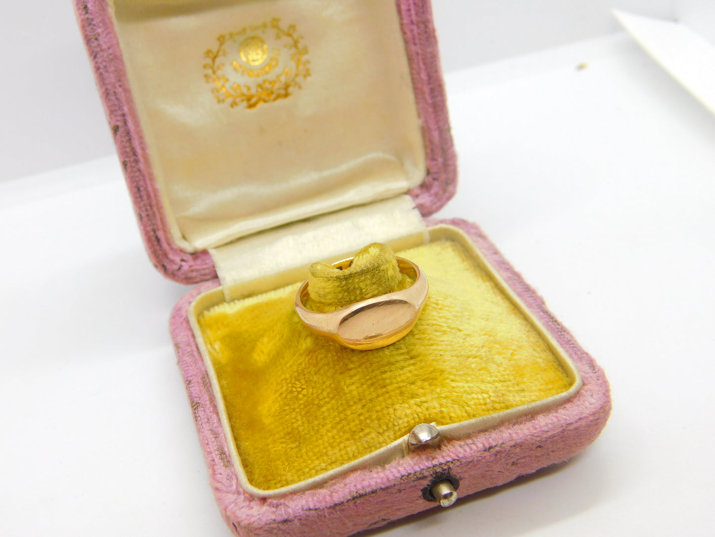 9ct Rose Gold Oval Essential Signet Ring Antique 1923 London W Wilkinson Ltd