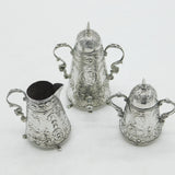 Victorian Dutch Sterling Silver Miniature Samovar Tea Service Antique c1880