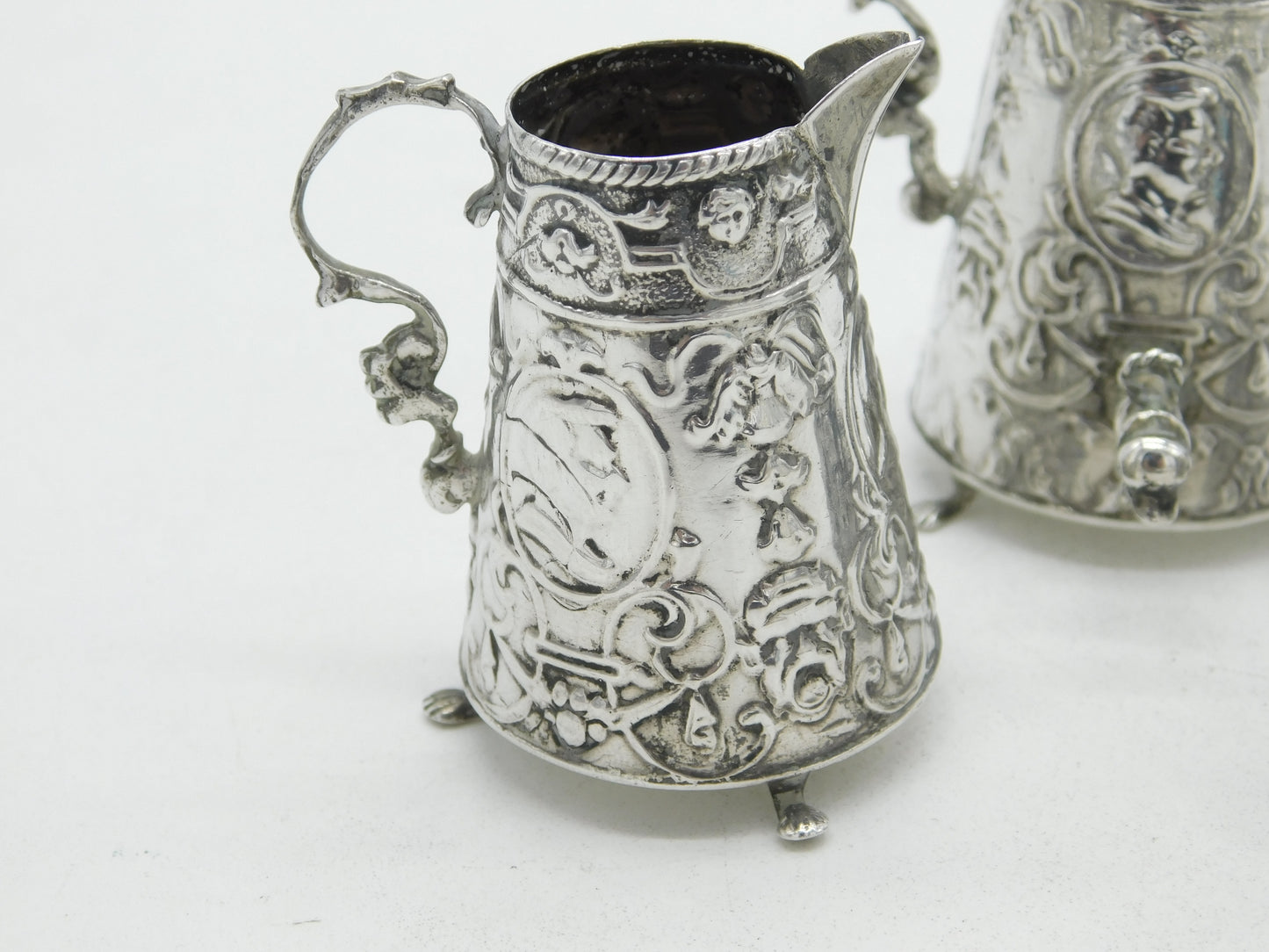 Victorian Dutch Sterling Silver Miniature Samovar Tea Service Antique c1880