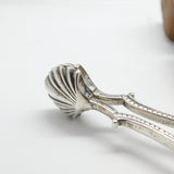 George II Pair Sterling Silver Shell Bowl Sugar Nips 1760 London James Jennings