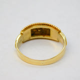 Victorian 15ct Gold, Black Enamel, Pearl Mourning Ring Antique 1861 Birmingham