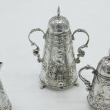 Victorian Dutch Sterling Silver Miniature Samovar Tea Service Antique c1880