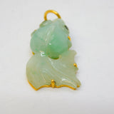 20ct Yellow Gold Mounted Carved Jade Koi Fish Pendant Antique c1920 Art Deco