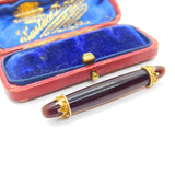 Victorian Etruscan Style Tourmaline & 15ct Gold Set Bar Brooch Antique c1890