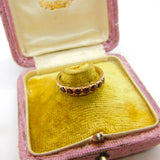 9ct Yellow Gold Bohemian Garnet Set Half Eternity Ring 1973 Birmingham Vintage