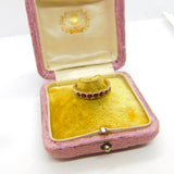 9ct Yellow Gold Bohemian Garnet Set Half Eternity Ring 1973 Birmingham Vintage