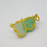 20ct Yellow Gold Mounted Carved Jade Koi Fish Pendant Antique c1920 Art Deco