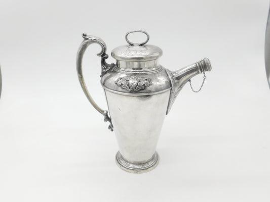 Large Neoclassical Silver Plated Cocktail Shaker or Mixer Evans Antique c1930