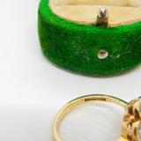 9ct Yellow Gold & Spinel Set Floral Cluster Ring Vintage 1993 Sheffield