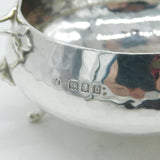 Arts & Crafts Planished Sterling Silver Tyg Sugar Bowl 1919 Antique London