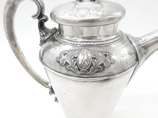 Large Neoclassical Silver Plated Cocktail Shaker or Mixer Evans Antique c1930