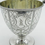 Georgian Sterling Silver Crested Swing Handle Basket Antique 1798 London