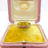 9ct Yellow & White Gold, Ruby Set Full Eternity Ring 1967 London Vintage