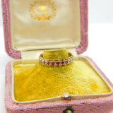 9ct Yellow & White Gold, Ruby Set Full Eternity Ring 1967 London Vintage