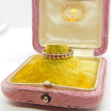 9ct Yellow & White Gold, Ruby Set Full Eternity Ring 1967 London Vintage