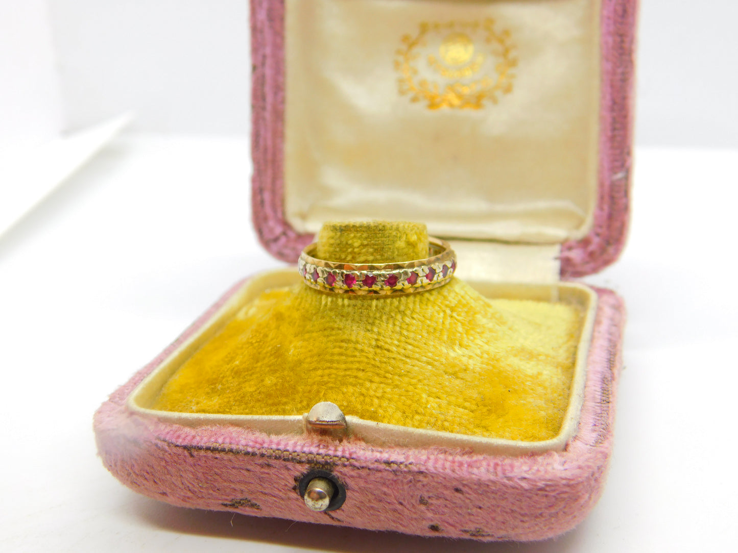 9ct Yellow & White Gold, Ruby Set Full Eternity Ring 1967 London Vintage