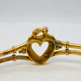 Victorian 9ct Gold & Seed Pearl Lovers Knot Sweetheart Bangle Antique c1890