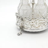 Victorian Sterling Silver Cut Glass Complete Cruet Set 1843 London Antique