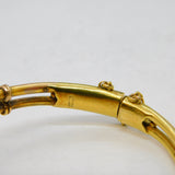 Victorian 9ct Gold & Seed Pearl Lovers Knot Sweetheart Bangle Antique c1890