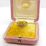 9ct Yellow & White Gold, Ruby Set Full Eternity Ring 1967 London Vintage