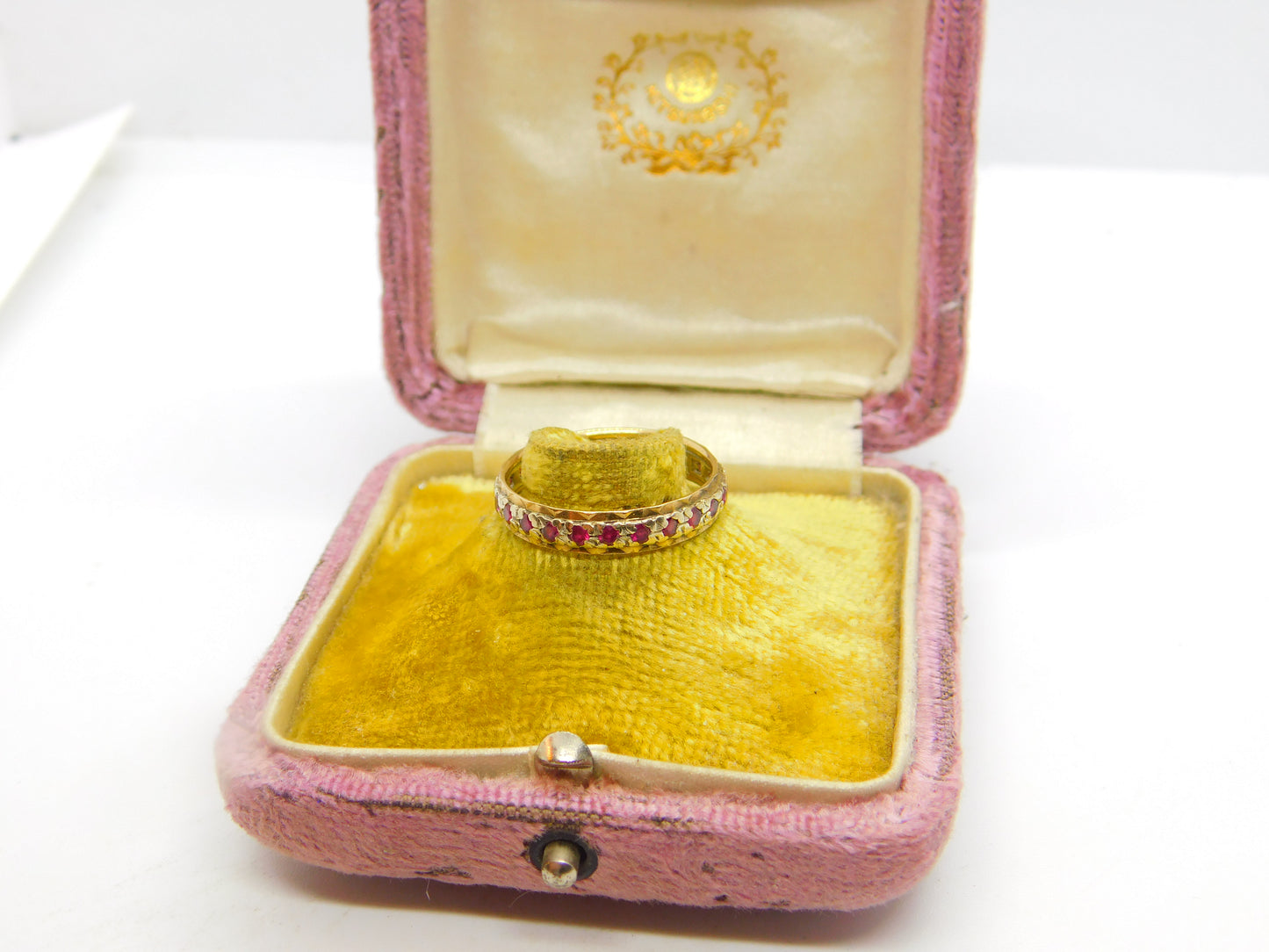 9ct Yellow & White Gold, Ruby Set Full Eternity Ring 1967 London Vintage