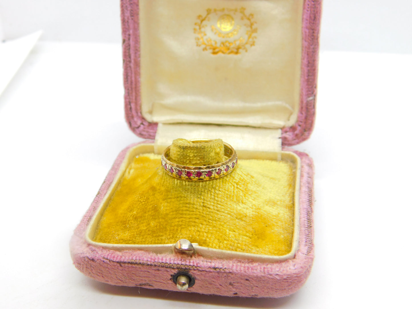 9ct Yellow & White Gold, Ruby Set Full Eternity Ring 1967 London Vintage