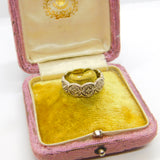 9ct White Gold & 0.1ct Diamond Set Floral Eternity Ring Vintage c1990 Sheffield