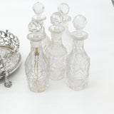 Victorian Sterling Silver Cut Glass Complete Cruet Set 1843 London Antique