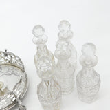 Victorian Sterling Silver Cut Glass Complete Cruet Set 1843 London Antique