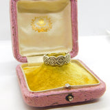 9ct White Gold & 0.1ct Diamond Set Floral Eternity Ring Vintage c1990 Sheffield