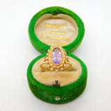 9ct Yellow Gold Amethyst Set Dress Ring Vintage 1959 Chester