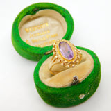 9ct Yellow Gold Amethyst Set Dress Ring Vintage 1959 Chester