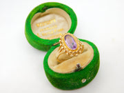 9ct Yellow Gold Amethyst Set Dress Ring Vintage 1959 Chester