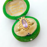 9ct Yellow Gold Amethyst Set Dress Ring Vintage 1959 Chester